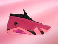 The Air Jordan 14 Retro Low "Shocking Pink" shoes (Image via StockX)